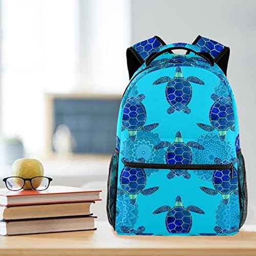 KAPOHU Синьо с Изображение на Костенурка, Всекидневни Училище раница за Момчета и Момичета, Чанта за лаптоп, чанта