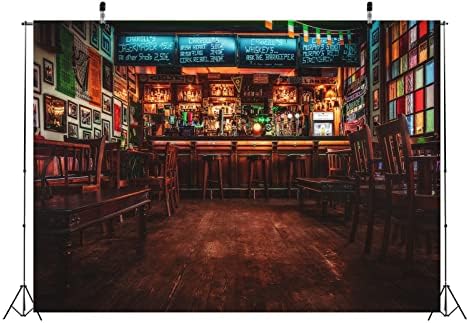 Плат BELECO 15x10ft Европейски Фон за Снимки на Интериора Бар Ирландски пъб, Кафе Ресторант Бар Денонощна Алкохолни Напитки-Уиски, Вино Полк Фонови Картинки Бар Тематичн?
