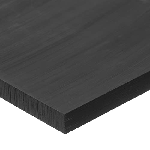 Пластмасов лист от гомополимера ацеталя Delrin, черно, дебелина 1/4 инча, ширина 12 см и дължина 48 см