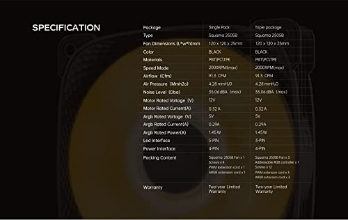 Фен Геометричен Future Squama 2505 RGB PWM - Бял - 120 mm - Комплект от 3 теми - Висока производителност - 5V 3pin