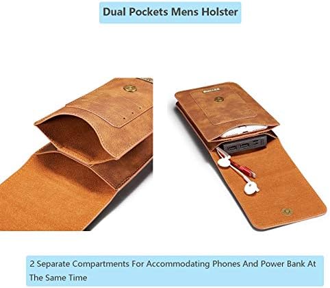 Калъф-клипса за колан, Кобур за мобилен телефон от естествена телешка кожа за iPhone SE (2020) X XS 11 Pro, Mini 5.4, Мъжки Поясная чанта, Калъф за носене, 2 джоба с картодържателя, Ко