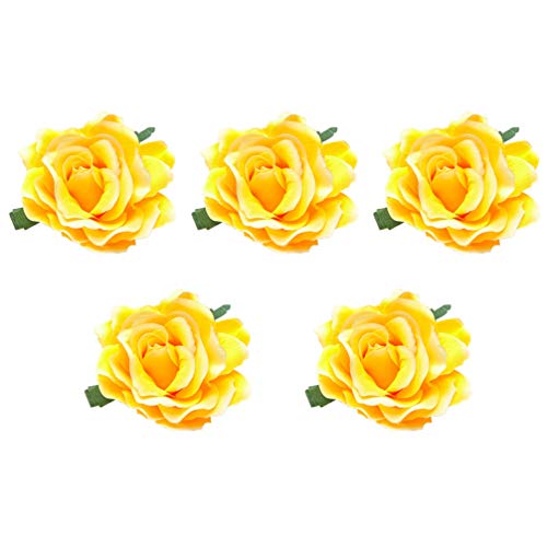 Uonlytech 5 БР., Розова Шнола за Коса, Шнола Цвете, Брошка във формата на Цвете, Роза, Мексикански Цветя за Коса,