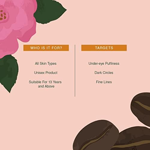Крем за кожата около очите Saheli Damask Rose & Coffee, 5 г, богати на кофеин Крем за очи от Тъмните кръгове, Фините линии и Отоци под очите - Сертифицирани Органични Нощен крем за