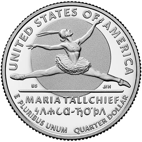 Сребърен пруф 2023 Г. Американската дамски Четвърт Maria Tallchief Quarter Choice, Без да се позовават на Монетния