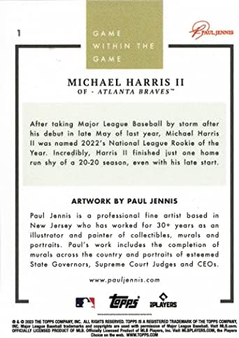 2023 Печели играта в играта Бейзбол #1 Майкъл Харис II Card нов Брейвз
