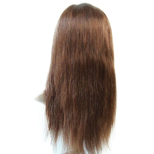 Перука на съвсем малък отпред, перука от човешки косъм, китайски естествени коси Реми, естествен директен цвят # 4