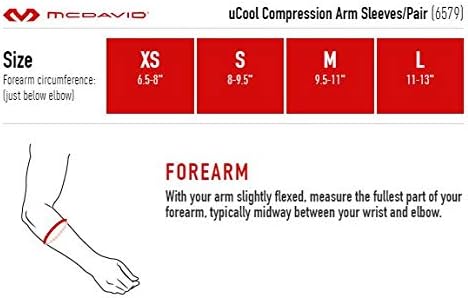 Компресия ръкав McDavid 6579 uCool™ Охлаждащи Компресия ръкави за ръце за предпазване от слънце 50+ UV за бягане
