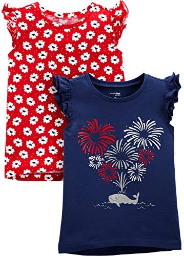 Тениски и потници Simple Joys от Carter's за деца и малки момичета с къс ръкав, Мультипакеты