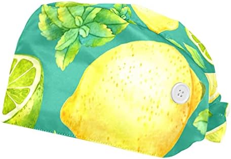 Лимон-Плодови Зелена Работна Шапка С Пуговицей, Модни Шапчица-Търкане с Начесом За жени и мъже, 2 опаковки