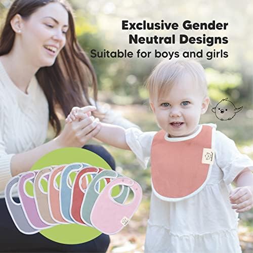KeaBabies 8 Опаковки, органични бебешки Нагрудников за момичета и Момчета - Детски Престилки за никнене на млечни
