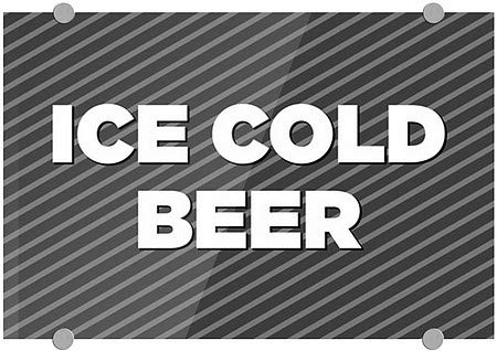 CGSignLab | Акрил Знак Премиум-клас ледено студена бира в сивата лента | 18 x12